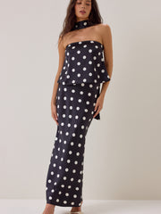 Nancie Polka Dot Scarf Top