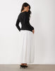 Daska Boat Neck Asymmetric Drop Waist Maxi Dress In Monochrome