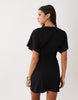 Ruched Waist Mini Dress In Black