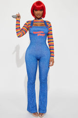 Wanna Play Evil Doll Jumpsuit 4 Piece Costume Set