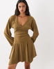 Soft Cord Hankey Hem Mini Dress In Mustard