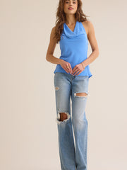 Reese Cowl Neck Tie Top