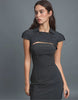 Stradivarius Tailored Mini Dress With Buttons In Dark Grey