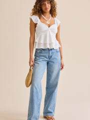 Loretta Twist Front Babydoll Top