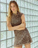 Bershka Animal Print Tulle Mini Dress In Brown