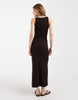 Ribbed Tank Midi Dress In Chocolate