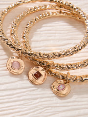 Golden Coast Hammered Bangle Set