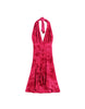 Desigual Flocked Halter Dress In Magenta