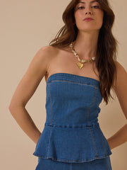 Dakota Strapless Denim Romper