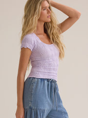 Blaire Short Sleeve Seamless Floral Tee
