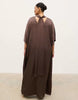 Pretty Lavish Curve Satin Choker Detail Full Maxi Dress In Chocolate
