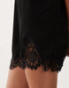 Cord V Neck Lace Trim Mini Shift Dress In Black