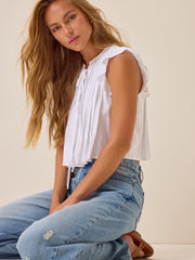 Aurora Pleated Tie Front Top