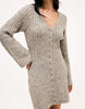 Na-Kd Knitted Wool Blend Cardigan Mini Dress In Beige Melange