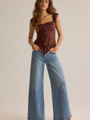 Jianna Ruffle Tie Front Top