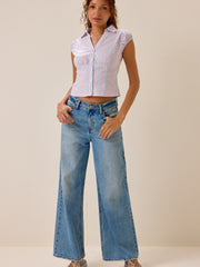 Jude Stripe Button Up Top