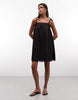 Reclaimed Vintage Mini Layering Dress With Lace Trims In Black