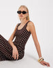 Polka Dot Midi Dress In Brown