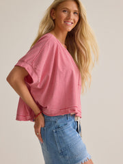 Abigail Stripe Cropped Tee