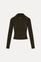 Hazel Knit Hoodie - Chocolate Brown