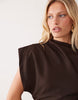 Mango Asymmetric Sleeve Mini Dress In Brown
