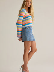 Kaiya Striped Open Weave Sweater
