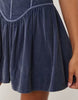 Cord Corset Inspired Sleeveless Mini Dress Washed Denim Blue