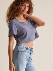 Vera Cropped Lace Tee