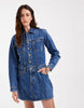 Tommy Jeans Denim Trucker Dress In Mid Wash