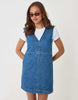 Threadbare Denim V-Neck Mini Dress In Mid Wash