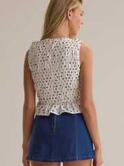 Ophelia Polka Dot Smocked Top