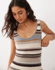 Abercrombie & Fitch Knitted Dress In Brown And Cream Stripe