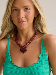 Statement Resin Bubble Heart Necklace