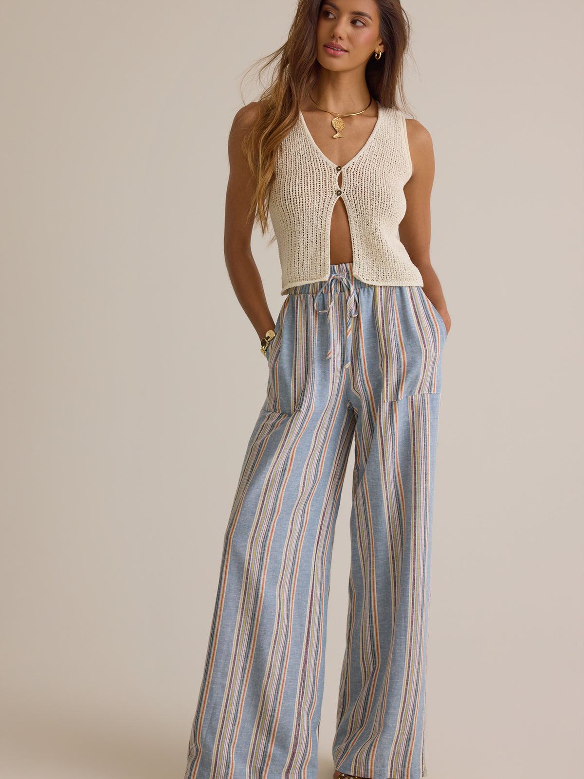 Rylen Stripe Linen Pant