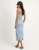 River Island Plunge Neckline Bodycon Denim Dress In Denim - Light