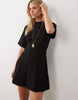 Petite Cinched Seam Detail Mini Dress In Black