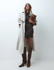Supersoft Drape High Neck Wrap Mini Dress In Chocolate