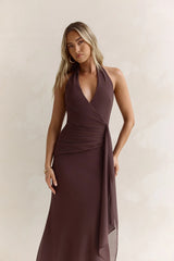Run To You Halter Maxi Dress Brown