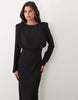 Modesty Batwing Maxi Dress In Black