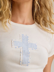 Applique Cross Baby Tee