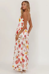 Wilma Flowy Hem Strapless Maxi Dress Floral
