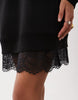 Long Sleeve T-Shirt Mini Dress With Lace In Black