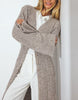 Na-Kd Knitted Wool Blend Cardigan Maxi Dress In Beige Melange
