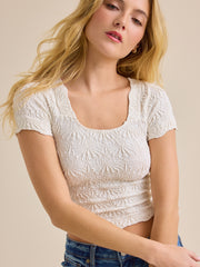 Blaire Short Sleeve Seamless Floral Tee