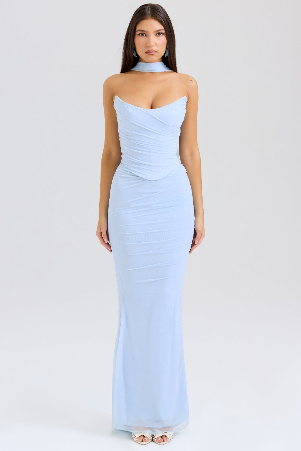 bluebell fluted hem maxi skirt