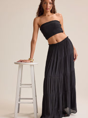 Tate Tiered Flowy Maxi Skirt