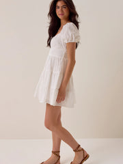Paloma Eyelet Tiered Mini Dress
