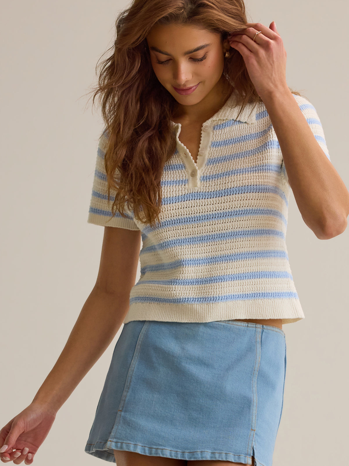 Bowie Stripe Knit Polo