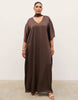 Pretty Lavish Curve Satin Choker Detail Full Maxi Dress In Chocolate