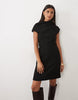 Supersoft Asym Draped Mini Dress In Black